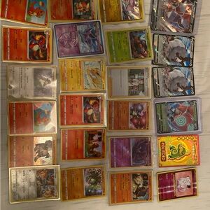 Pokemon Trading Cards - Red, Purple, Green, Silver